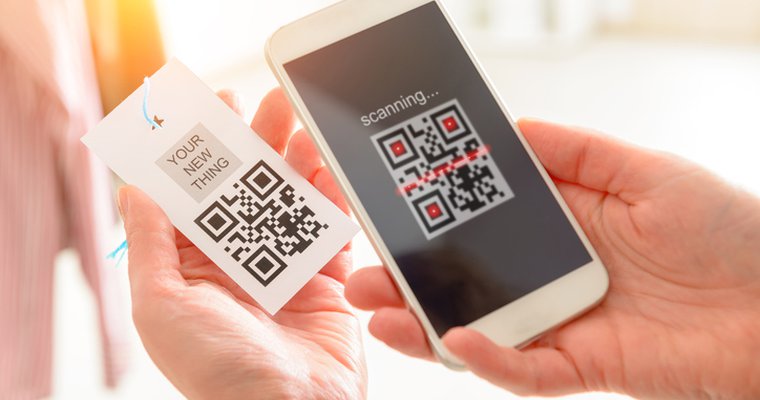 Phone scanning QR code